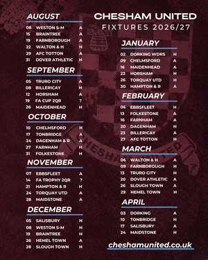 2026/27 Men’s League Fixtures Released – Chesham United