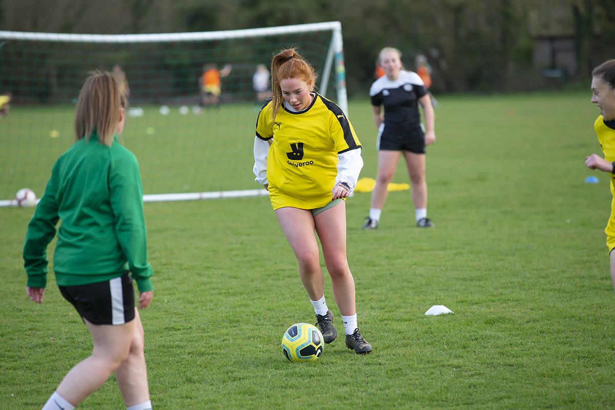 Bex Fry on the ball in Training on Thursday Photo: Neil Holmes