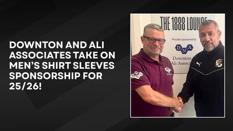 Read the full article - Downton and Ali Associates take on Men’s Shirt Sleeves Sponsorship for 25/26!