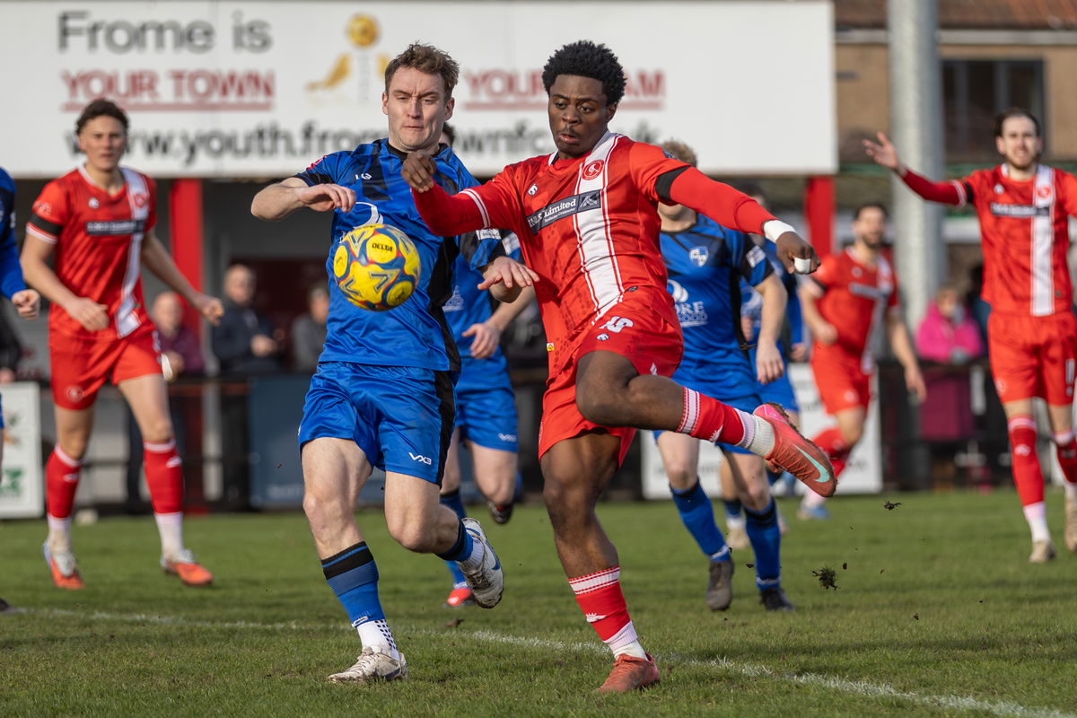 Duru’s early strike with Ferris’ header extends Frome’s lead at the top ...