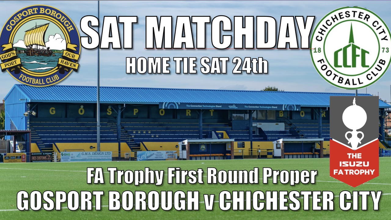 Kick First Class Saturday Trophy Matchday – Kick Off 3pm – Gosport Borough FC