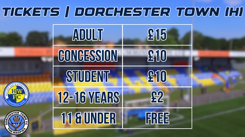 Read the full article - Tickets | Dorchester Town (H)
