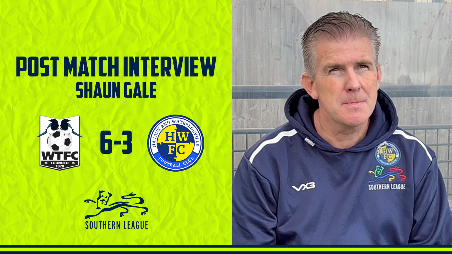 Interview | Shaun Gale post Wimborne Town (A) – Havant & Waterlooville FC