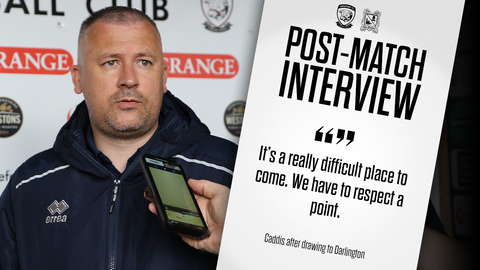 Read the full article - INTERVIEW: Caddis Reflects on a Point Away at Darlington