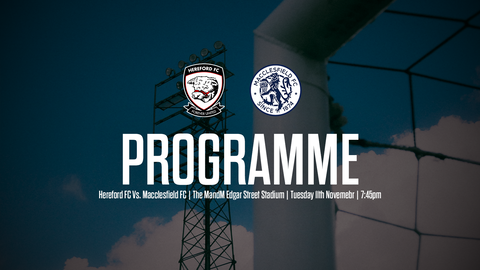 Read the full article - PROGRAMME: Hereford FC Vs. Macclesfield FC