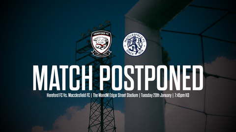Read the full article - FIXTURES: Macclesfield Match Postponed