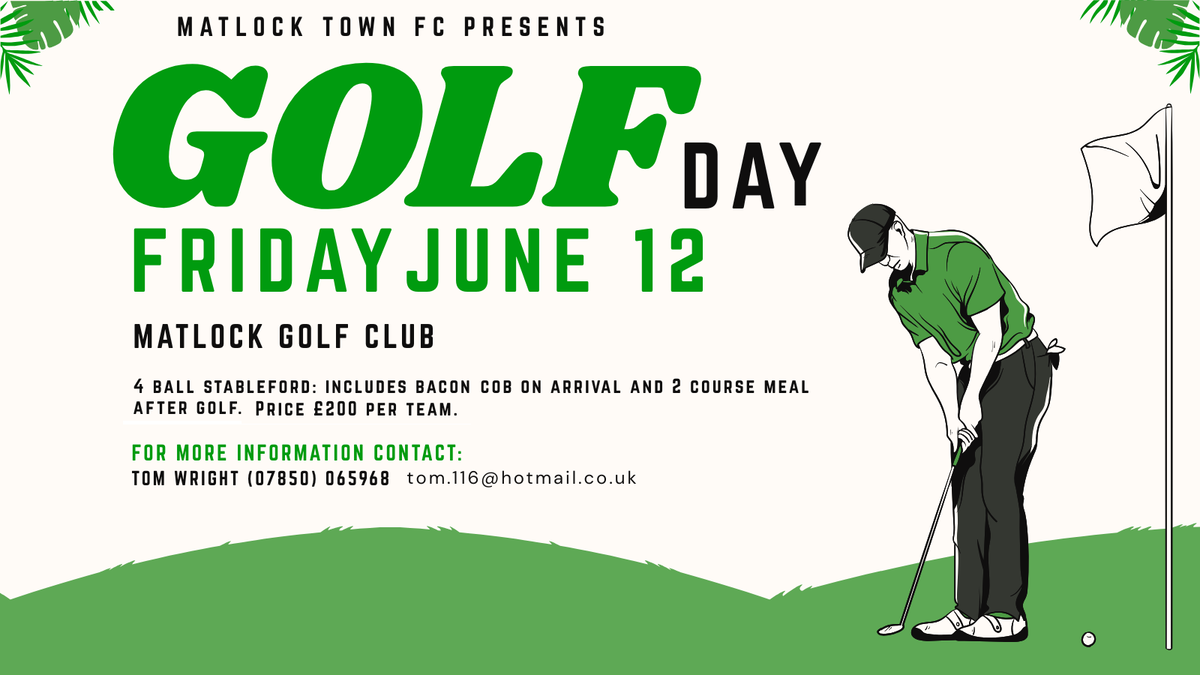 Matchday Program Golf The Gladiators’ golf day returns to Matlock Golf Club on Friday 12th ...