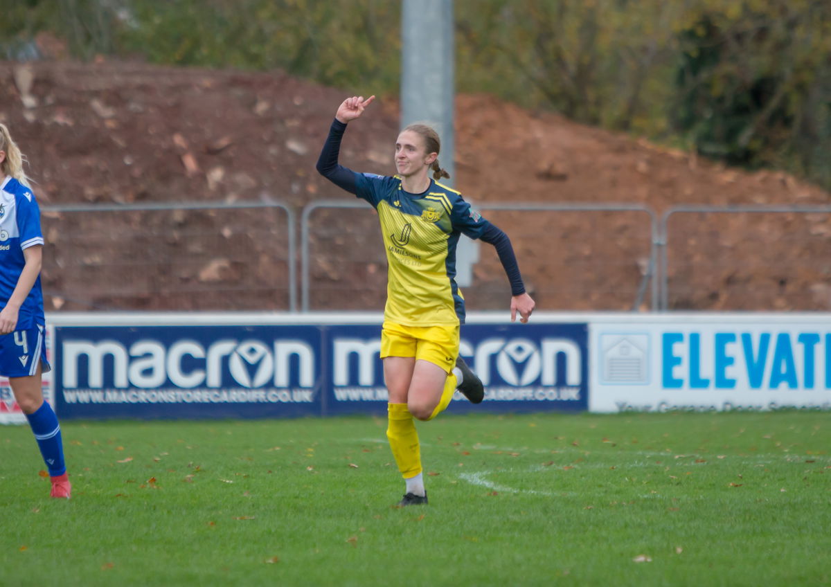 Shannon Albuery celebrates opening goal