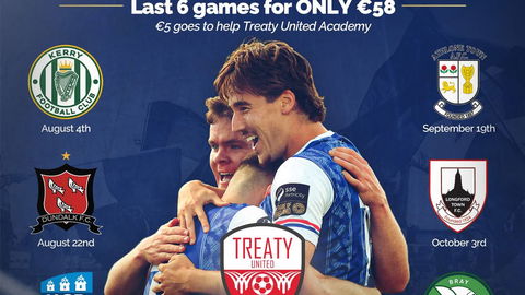 Read the full article - Treaty United Launch Play-off Pack – Last 6 matches for €58