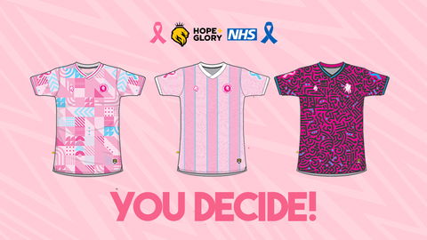 Read the full article - Vote now to choose pink and blue kit for cancer awareness