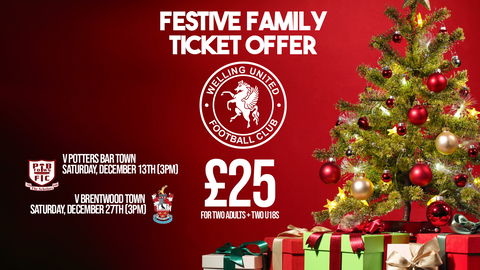 Read the full article - Family Festive Football Offer: £25 for a family of four for festive fixtures