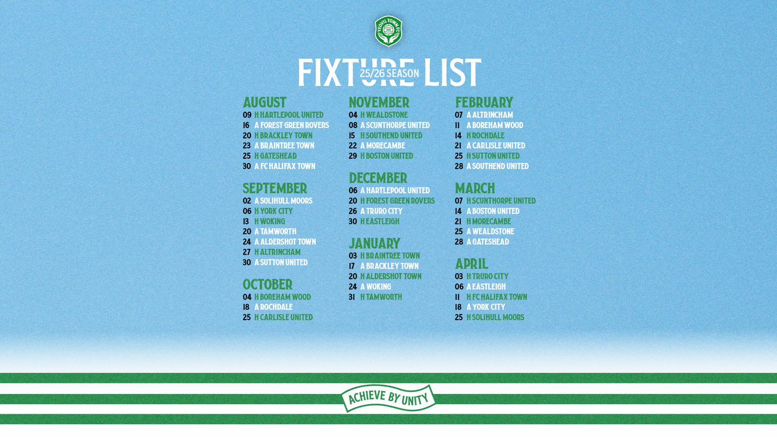 2025/26 Enterprise National League Fixtures Announced – Yeovil Town
